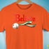 Believe Aromantic Pride Jingle Bell Premium Unisex T-Shirt - Orange
